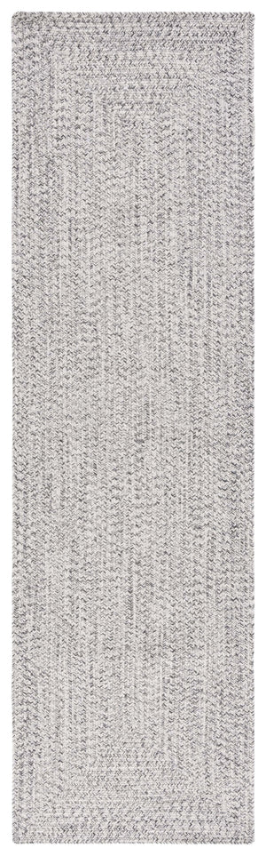 Safavieh Braided Elegance: Hand-woven Ivory And Light Grey Runner Rug For Sophisticated Hallways And Entryways Grey ,Ivory Polypropylene Pile Bra201f-8r