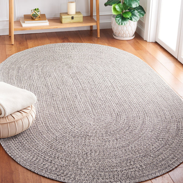 Safavieh Braided Elegance: Hand-woven Ivory And Light Grey Runner Rug For Sophisticated Hallways And Entryways Grey ,Ivory Polypropylene Pile Bra201f-8r
