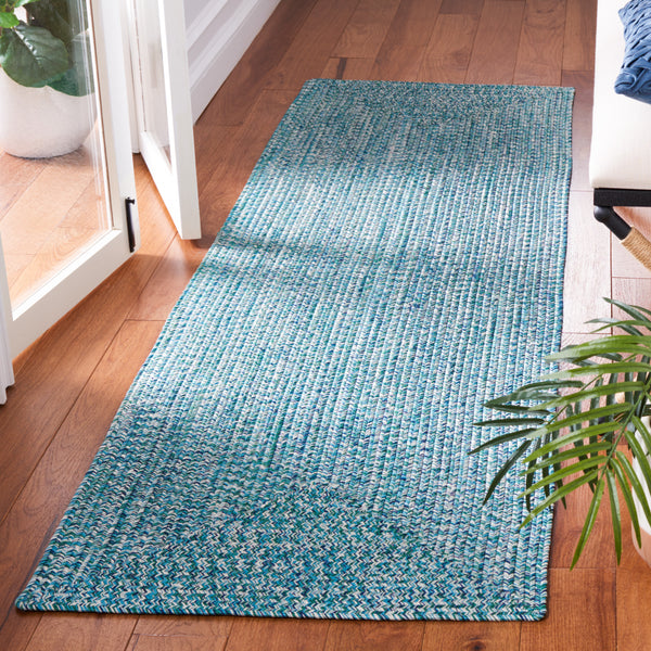 Safavieh Braided Handwoven Area Rug - Timeless Ivory And Light Grey Design For Elegant Home Decor Spaces Teal ,Green Polypropylene Pile Bra201k-68