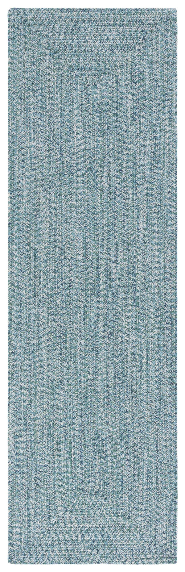 Safavieh Braided Elegance: Hand-woven Ivory And Light Grey Runner Rug For Sophisticated Hallways And Entryways Teal ,Green Polypropylene Pile Bra201k-9ov
