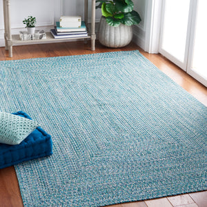 Safavieh Braided Handwoven Area Rug - Timeless Ivory And Light Grey Design For Elegant Home Decor Spaces Teal ,Green Polypropylene Pile Bra201k-68