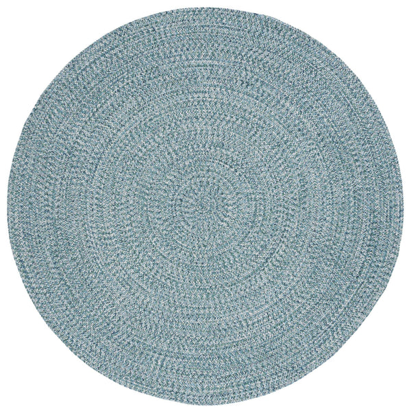 Safavieh Braided Elegance: Hand-woven Ivory And Light Grey Runner Rug For Sophisticated Hallways And Entryways Teal ,Green Polypropylene Pile Bra201k-9ov