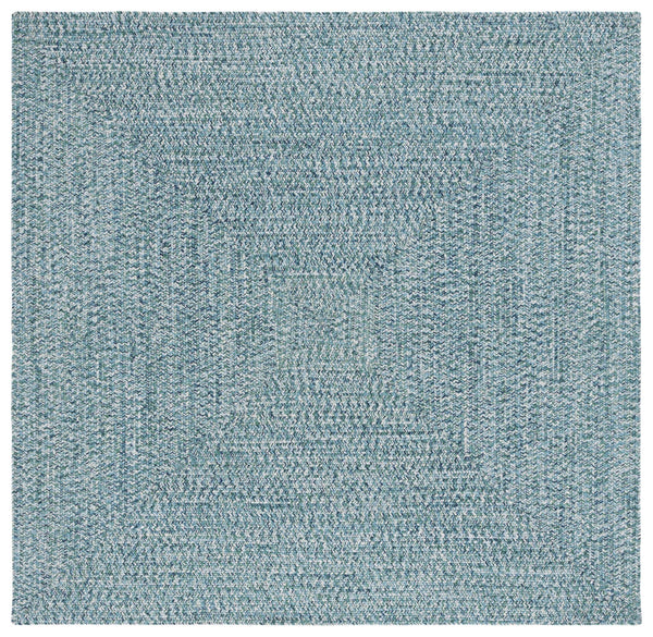 Safavieh Braided Elegance: Hand-woven Ivory And Light Grey Runner Rug For Sophisticated Hallways And Entryways Teal ,Green Polypropylene Pile Bra201k-9ov