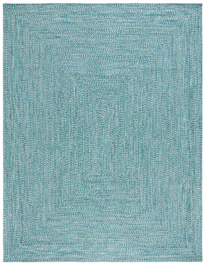 Safavieh Braided Elegance: Hand-woven Ivory And Light Grey Runner Rug For Sophisticated Hallways And Entryways Teal ,Green Polypropylene Pile Bra201k-9ov