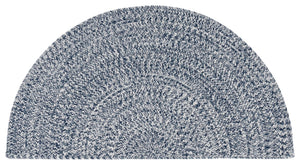 Safavieh Braided Elegance: Hand-woven Ivory And Light Grey Runner Rug For Sophisticated Hallways And Entryways Dark Blue ,Ivory Polypropylene Pile Bra201n-3sq