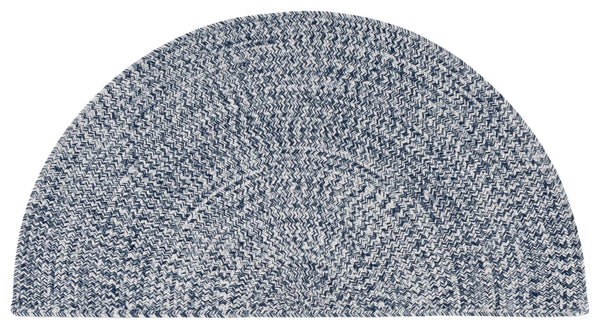 Safavieh Braided Elegance: Hand-woven Ivory And Light Grey Runner Rug For Sophisticated Hallways And Entryways Dark Blue ,Ivory Polypropylene Pile Bra201n-3sq