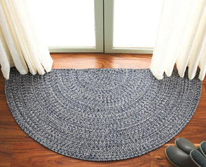 Safavieh Braided Elegance: Hand-woven Ivory And Light Grey Runner Rug For Sophisticated Hallways And Entryways Dark Blue ,Ivory Polypropylene Pile Bra201n-3sq