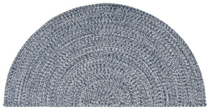 Safavieh Braided Elegance: Hand-woven Ivory And Light Grey Runner Rug For Sophisticated Hallways And Entryways Dark Blue ,Ivory Polypropylene Pile Bra201n-3sq