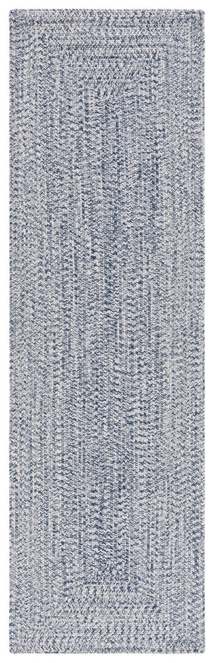 Safavieh Braided Elegance: Hand-woven Ivory And Light Grey Runner Rug For Sophisticated Hallways And Entryways Dark Blue ,Ivory Polypropylene Pile Bra201n-3sq
