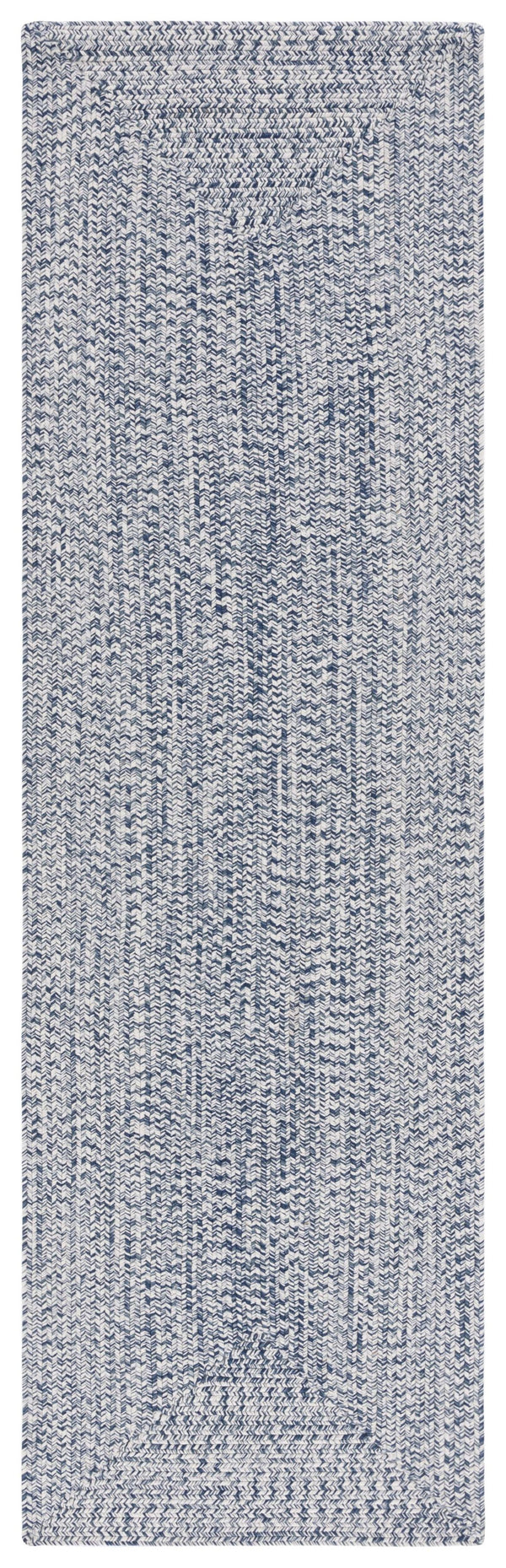 Safavieh Braided Elegance: Hand-woven Ivory And Light Grey Runner Rug For Sophisticated Hallways And Entryways Dark Blue ,Ivory Polypropylene Pile Bra201n-3sq