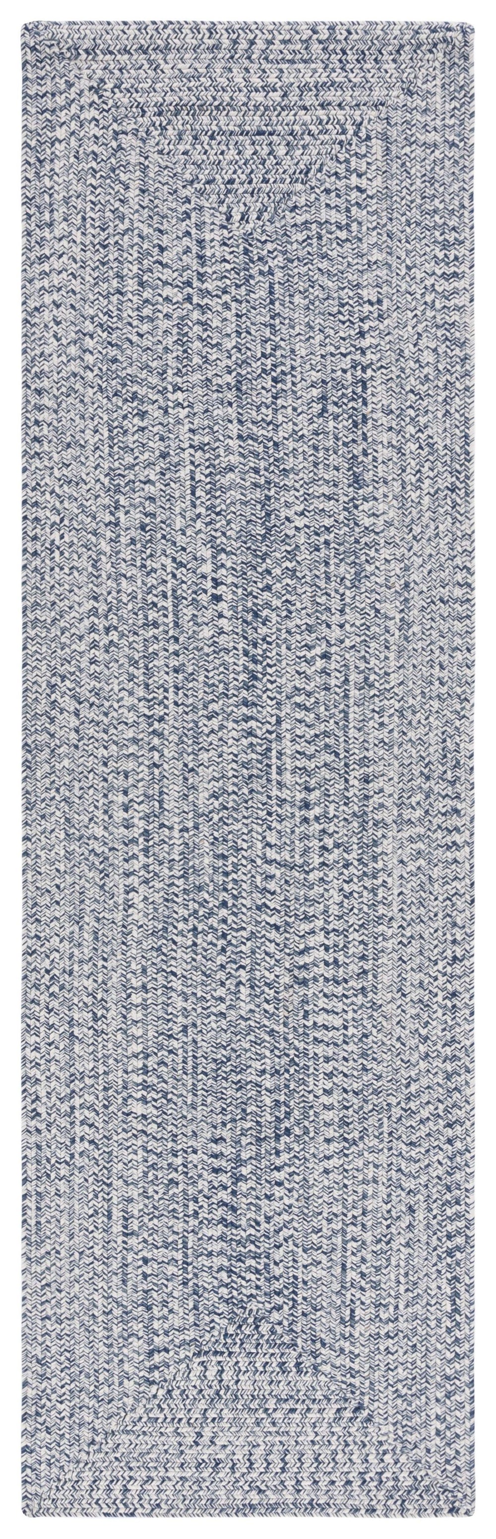 Safavieh Braided Oversized Dark Blue Ivory Rug – Hand‑Woven Polypropylene, Low‑Profile, Washable Coastal Elegance 11'-0" x 15'-0" BRA201N-1115