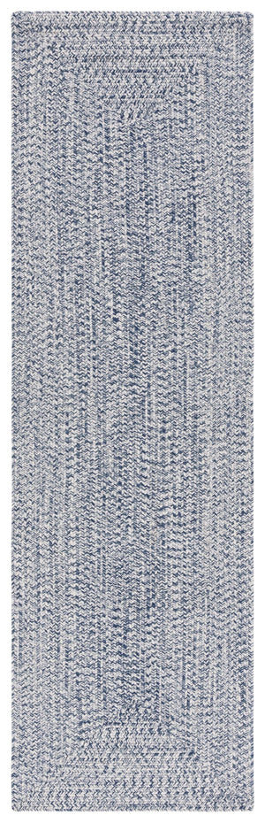 Safavieh Braided Oversized Dark Blue Ivory Rug – Hand‑Woven Polypropylene, Low‑Profile, Washable Coastal Elegance 11'-0" x 15'-0" BRA201N-1115