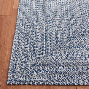 Safavieh Braided Elegance: Hand-woven Ivory And Light Grey Runner Rug For Sophisticated Hallways And Entryways Dark Blue ,Ivory Polypropylene Pile Bra201n-3sq