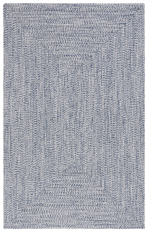 Safavieh Braided Elegance: Hand-woven Ivory And Light Grey Runner Rug For Sophisticated Hallways And Entryways Dark Blue ,Ivory Polypropylene Pile Bra201n-3sq