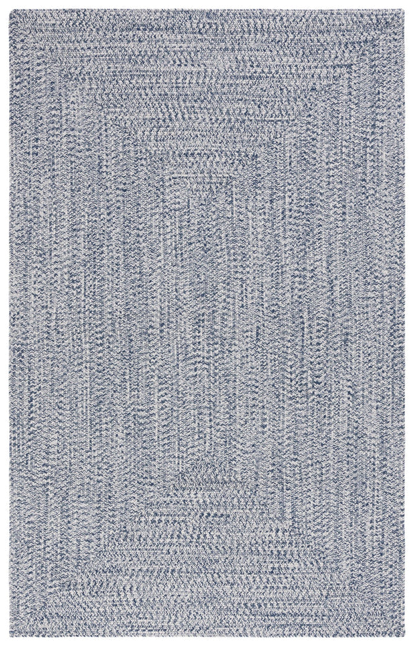 Safavieh Braided Elegance: Hand-woven Ivory And Light Grey Runner Rug For Sophisticated Hallways And Entryways Dark Blue ,Ivory Polypropylene Pile Bra201n-3sq