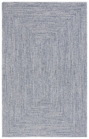 Safavieh Braided Oversized Dark Blue Ivory Rug – Hand‑Woven Polypropylene, Low‑Profile, Washable Coastal Elegance 11'-0" x 15'-0" BRA201N-1115