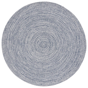 Safavieh Braided Elegance: Hand-woven Ivory And Light Grey Runner Rug For Sophisticated Hallways And Entryways Dark Blue ,Ivory Polypropylene Pile Bra201n-3sq