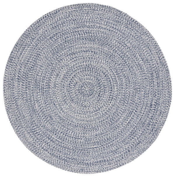 Safavieh Braided Elegance: Hand-woven Ivory And Light Grey Runner Rug For Sophisticated Hallways And Entryways Dark Blue ,Ivory Polypropylene Pile Bra201n-3sq