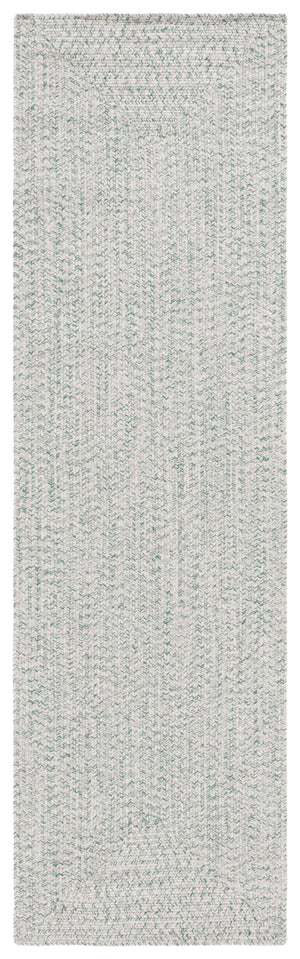 Safavieh Braided Hand-Woven Ivory & Green Rug — Durable Polypropylene, Braided Texture, Indoor/Outdoor Style 6'-0" x 8'-0" BRA201Y-68