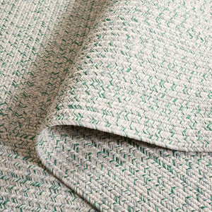 Safavieh Braided Hand-Woven Ivory Green Square Rug — Low-Profile Coastal Accent, Durable & Easy-Care Indoor Outdoor 4'-0" x 4'-0" BRA201Y-4SQ