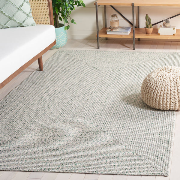 Safavieh Braided Handwoven Area Rug - Timeless Ivory And Light Grey Design For Elegant Home Decor Spaces Ivory ,Green Polypropylene Pile Bra201y-210