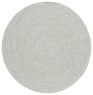 Safavieh Braided Handwoven Oval Rug In Ivory & Green — Low-Profile, Washable Polypropylene For Coastal Style 5'-0" x 8'-0" BRA201Y-5OV