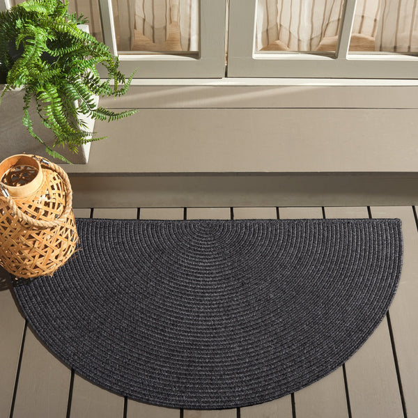 Safavieh Braided Elegance: Hand-woven Ivory And Light Grey Runner Rug For Sophisticated Hallways And Entryways Black Polypropylene Pile Bra201z-3sq