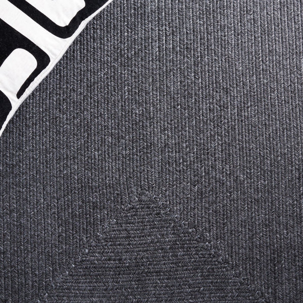 Safavieh Braided Elegance: Hand-woven Ivory And Light Grey Runner Rug For Sophisticated Hallways And Entryways Black Polypropylene Pile Bra201z-3sq