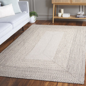 Safavieh Braided Hand Woven Area Rug - Elegant Ivory And Grey Design For Timeless Home Decor Appeal Ivory ,Grey Polypropylene Pile Bra220a-9