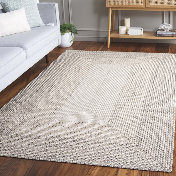 Safavieh Braided Hand Woven Area Rug - Elegant Ivory And Grey Design For Timeless Home Decor Appeal Ivory ,Grey Polypropylene Pile Bra220a-9