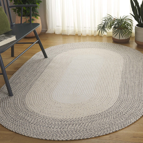 Safavieh Braided Hand Woven Area Rug - Elegant Ivory And Grey Design For Timeless Home Decor Appeal Ivory ,Grey Polypropylene Pile Bra220a-9