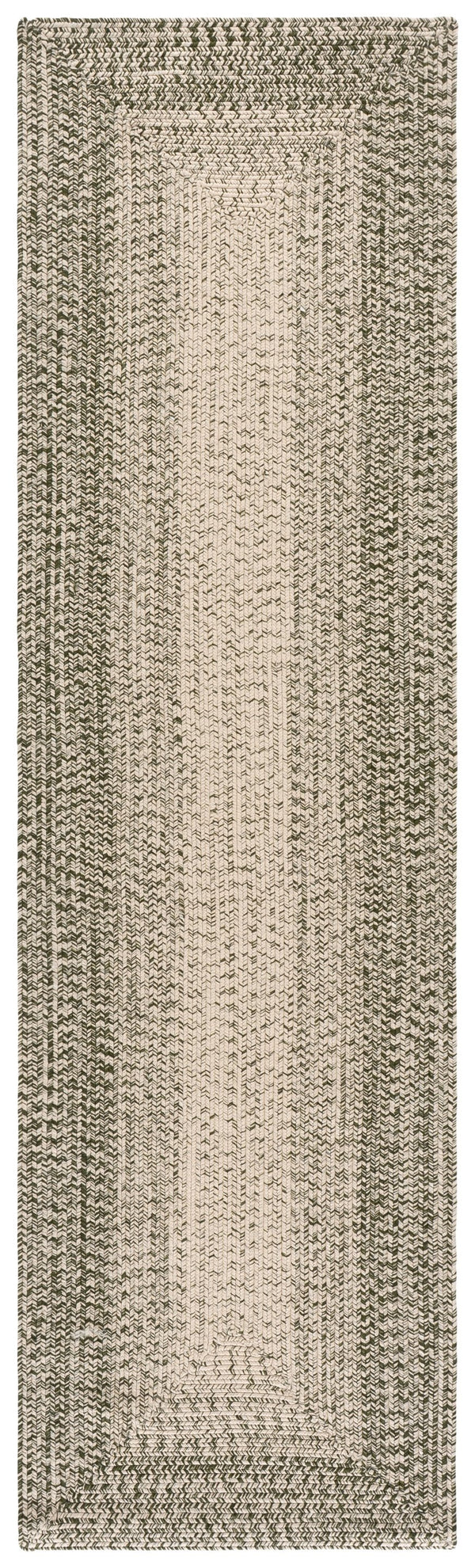 Safavieh Braided Hand-Woven Beige And Green Rug — Low-Profile Polypropylene, Coastal Durable Indoor/Outdoor Accent 4'-0" x 6'-0" BRA220B-4