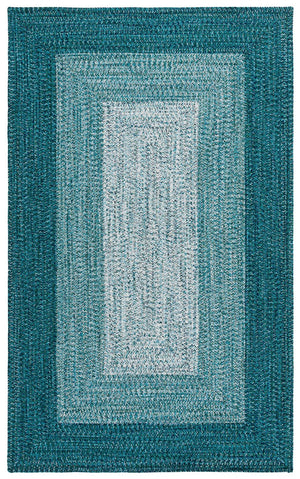 Safavieh Braided Handwoven Ivory & Turquoise Oval Area Rug — Low-Profile Polypropylene, Indoor/Outdoor Charm 6'-0" x 8'-0" BRA220K-68OV