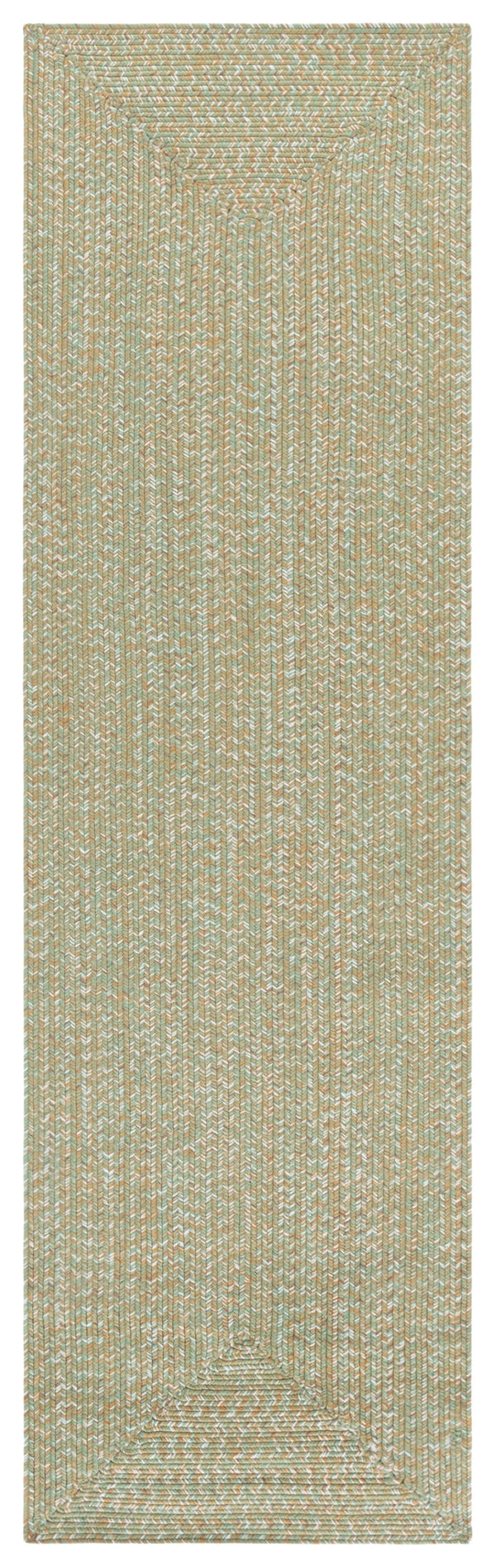 Safavieh Braided Hand Woven Runner Rug In Serene Light Green And Sage For Indoor And Outdoor Spaces Light Green ,Sage Polypropylene Pile Bra260w-28