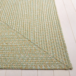 Safavieh Braided Hand Woven Runner Rug In Serene Light Green And Sage For Indoor And Outdoor Spaces Light Green ,Sage Polypropylene Pile Bra260w-5