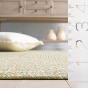 Safavieh Braided Hand Woven Runner Rug In Serene Light Green And Sage For Indoor And Outdoor Spaces Light Green ,Sage Polypropylene Pile Bra260w-5