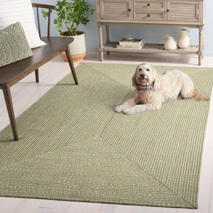 Safavieh Braided Hand Woven Runner Rug In Serene Light Green And Sage For Indoor And Outdoor Spaces Light Green ,Sage Polypropylene Pile Bra260w-5