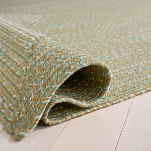 Safavieh Braided Hand Woven Runner Rug In Serene Light Green And Sage For Indoor And Outdoor Spaces Light Green ,Sage Polypropylene Pile Bra260w-5