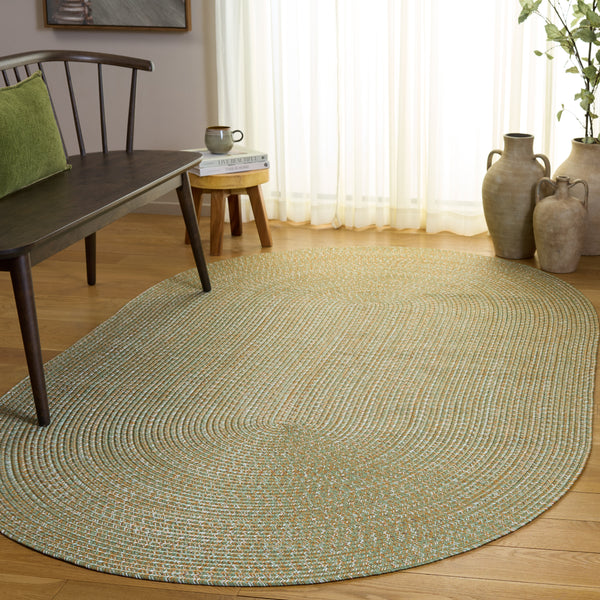 Safavieh Braided Light Sage Area Rug - Handwoven Comfort For Indoor & Outdoor Spaces, Easy Care & Stylish Design Light Green ,Sage Polypropylene Pile Bra260w-6