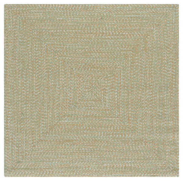 Safavieh Braided Hand Woven Runner Rug In Serene Light Green And Sage For Indoor And Outdoor Spaces Light Green ,Sage Polypropylene Pile Bra260w-5sq