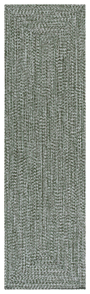 Safavieh Braided Hand Woven Runner Rug In Serene Light Green And Sage For Indoor And Outdoor Spaces Dark Green Polypropylene Pile Bra260x-28