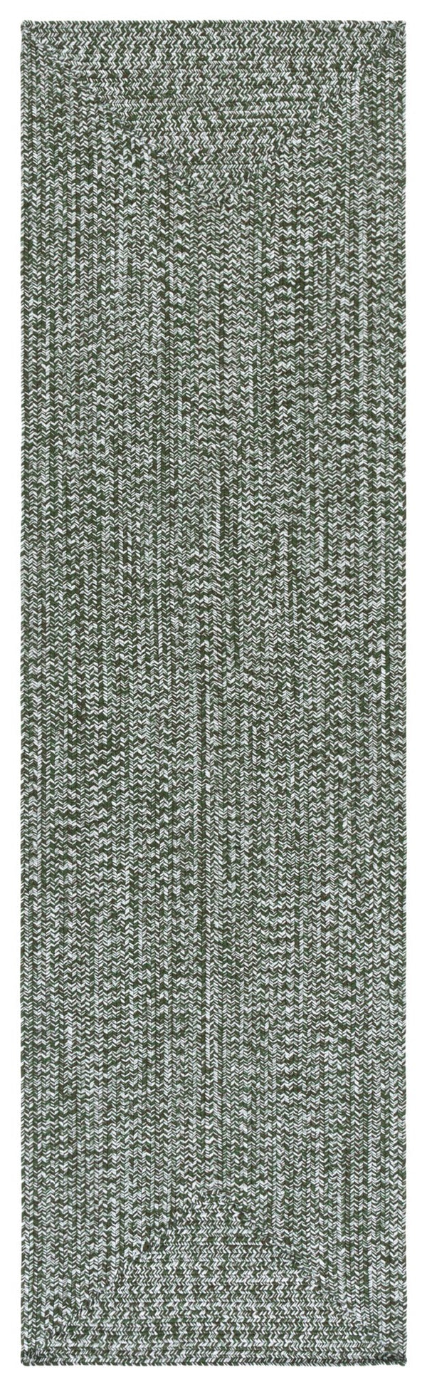 Safavieh Braided Hand Woven Runner Rug In Serene Light Green And Sage For Indoor And Outdoor Spaces Dark Green Polypropylene Pile Bra260x-28