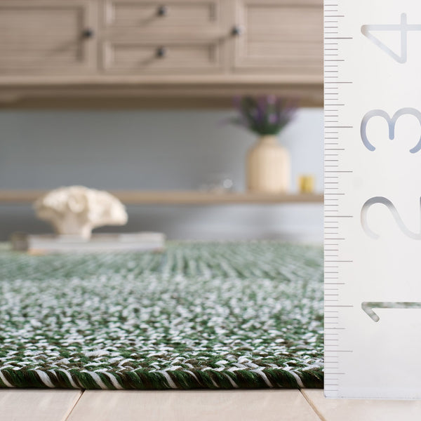 Safavieh Braided Hand Woven Runner Rug In Serene Light Green And Sage For Indoor And Outdoor Spaces Dark Green Polypropylene Pile Bra260x-5