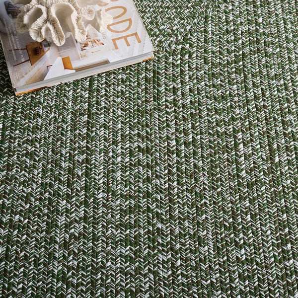 Safavieh Braided Hand Woven Runner Rug In Serene Light Green And Sage For Indoor And Outdoor Spaces Dark Green Polypropylene Pile Bra260x-5