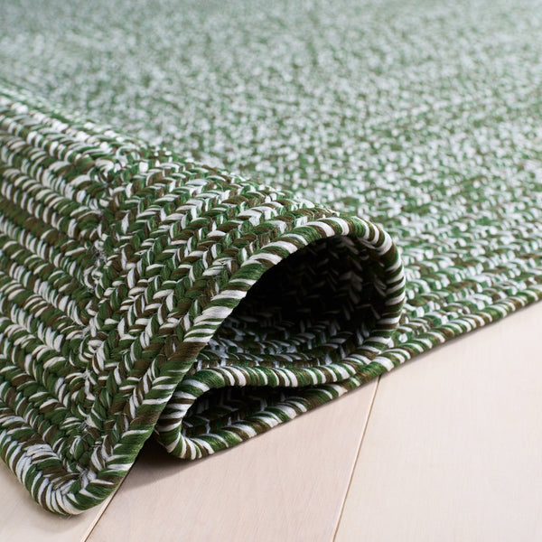 Safavieh Braided Hand Woven Runner Rug In Serene Light Green And Sage For Indoor And Outdoor Spaces Dark Green Polypropylene Pile Bra260x-5