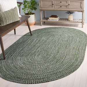 Safavieh Braided Light Sage Area Rug - Handwoven Comfort For Indoor & Outdoor Spaces, Easy Care & Stylish Design Dark Green Polypropylene Pile Bra260x-8