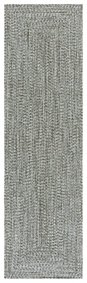 Safavieh Braided Hand Woven Runner Rug In Serene Light Green And Sage For Indoor And Outdoor Spaces Green Polypropylene Pile Bra260y-28