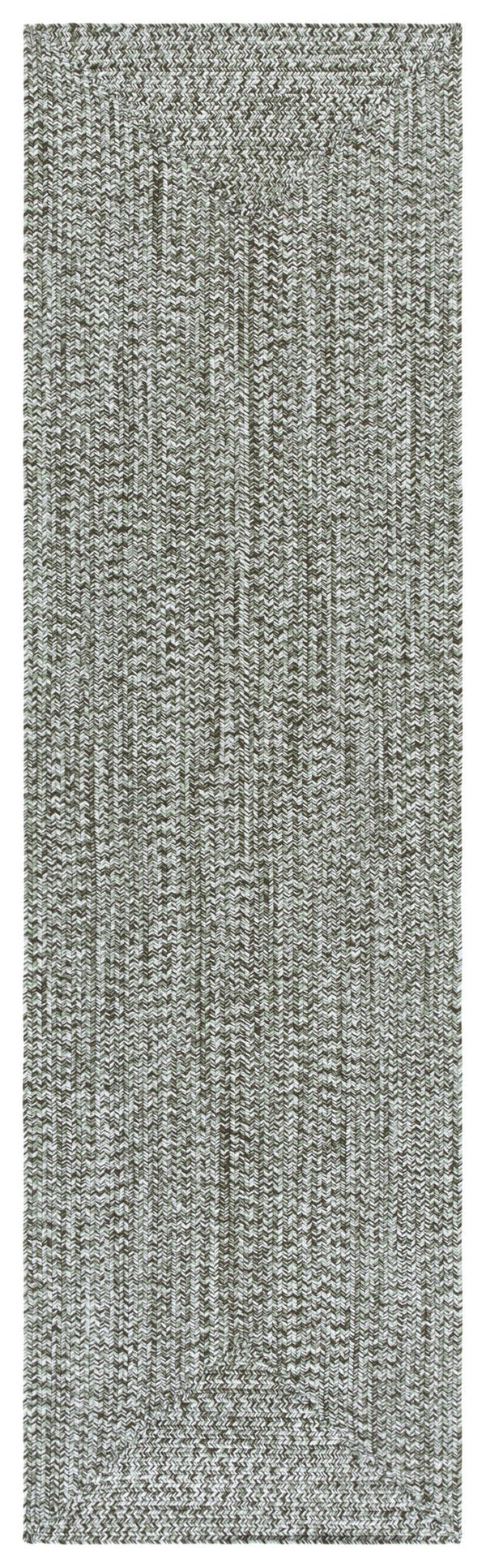 Safavieh Braided Hand Woven Runner Rug In Serene Light Green And Sage For Indoor And Outdoor Spaces Green Polypropylene Pile Bra260y-28