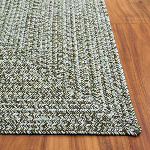 Safavieh Braided Hand Woven Runner Rug In Serene Light Green And Sage For Indoor And Outdoor Spaces Green Polypropylene Pile Bra260y-5