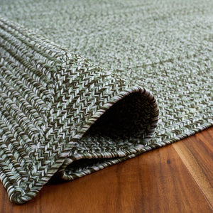 Safavieh Braided Hand Woven Runner Rug In Serene Light Green And Sage For Indoor And Outdoor Spaces Green Polypropylene Pile Bra260y-5